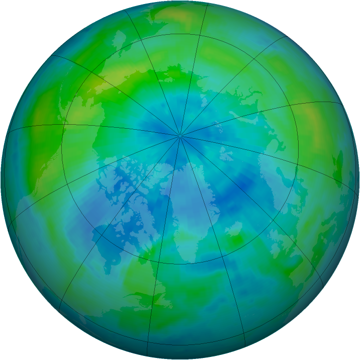 Arctic ozone map for 21 September 1996